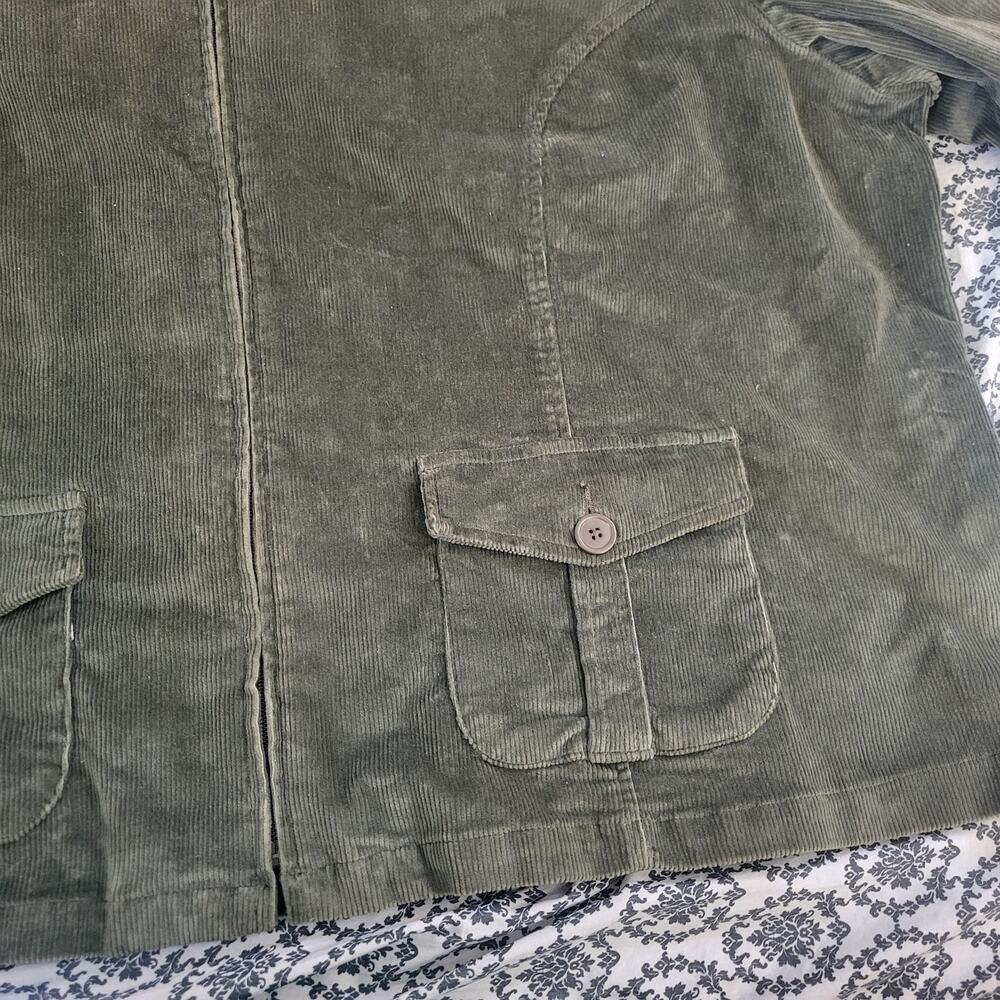 New Fashion Bug Green Corduroy Motorcycle Jacket Sz 30/32 - Picture 7 of 16